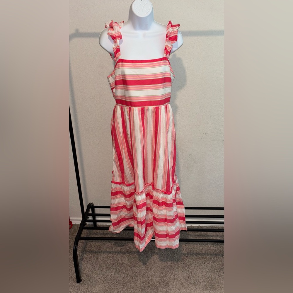 J.Crew square neck line stripped dress